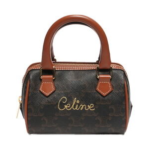 Celine Boston bag embroidered logo Triomphe canvas